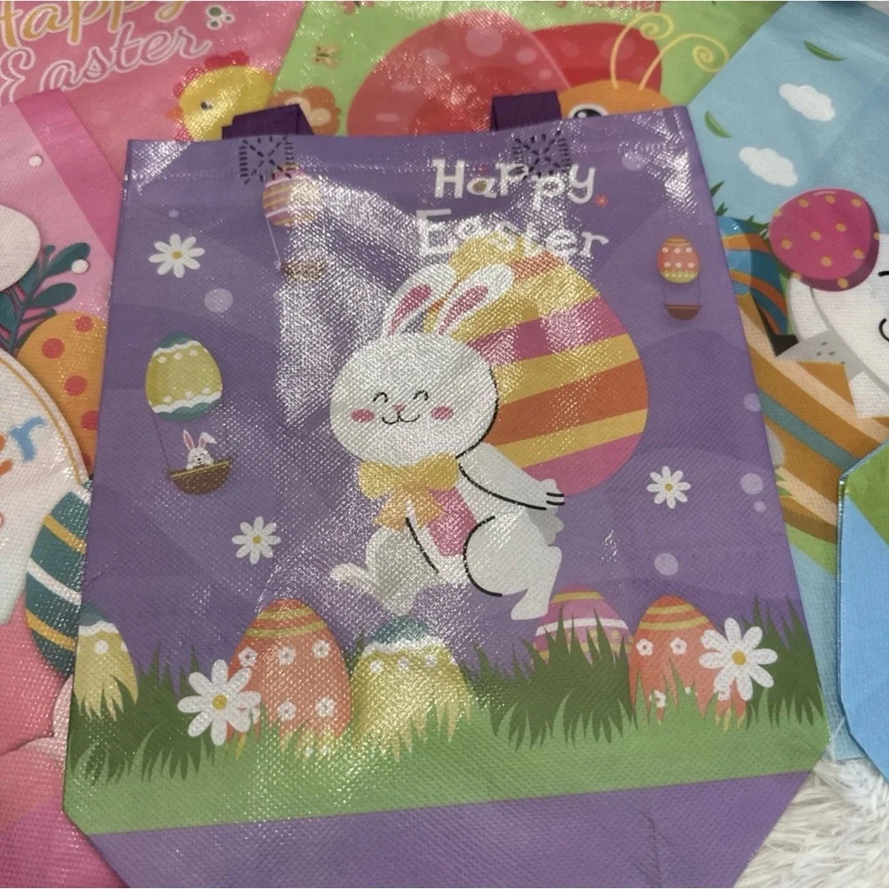 Happy Easter Bunny Reusable Gift Bag - multicolor set of 6